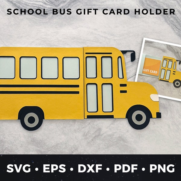 School Bus Gift Card Holder, Teacher Appreciation Gift svg, Teacher Gift card Holder, Teacher svg, School Bus Driver Gift, Bus Driver Gift