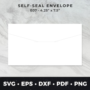 May include: White self-seal envelope with a flap. The envelope is 4.25 inches by 7.5 inches.  E07 - 4.25" x 7.5"