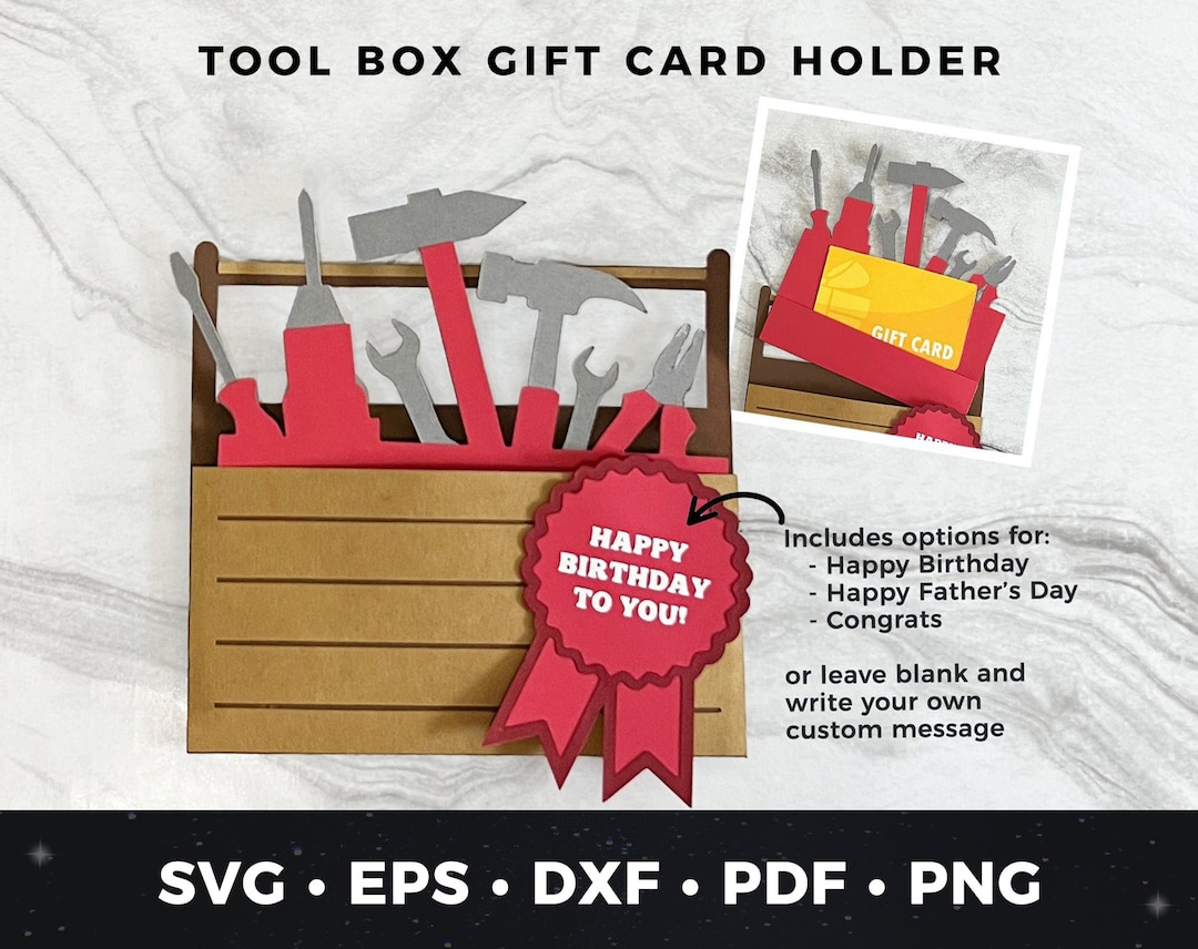 Tool Box Gift Card Holder Svg, Tool Giftcard Holder Svg, DIY Father's