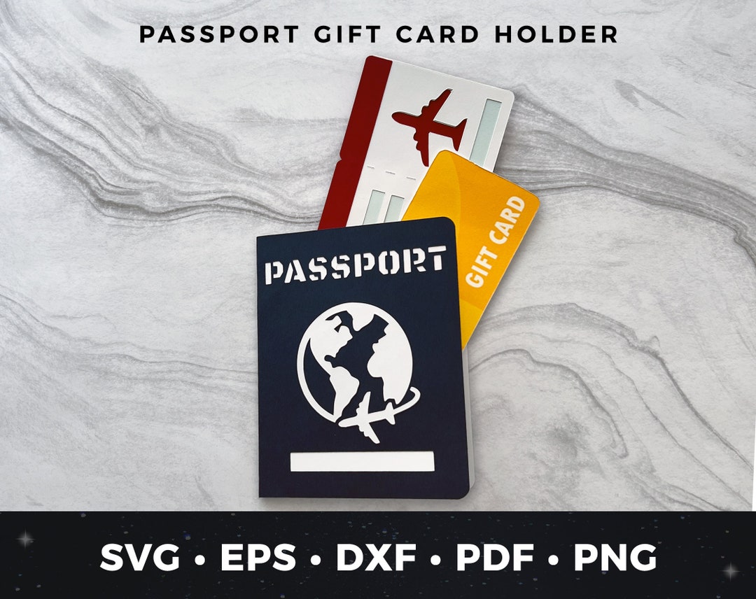 Passport Gift Card Holder Svg, DIY Passport Card, Travel Gift Card