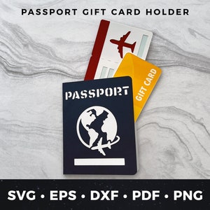 Porta-cartão-presente para passaporte svg, Cartão de passaporte faça você mesmo, Porta-cartão-presente para viagem, Arquivo de corte para passaporte, Arquivo de corte para viagem, Cartão-presente para agente de viagens svg 2