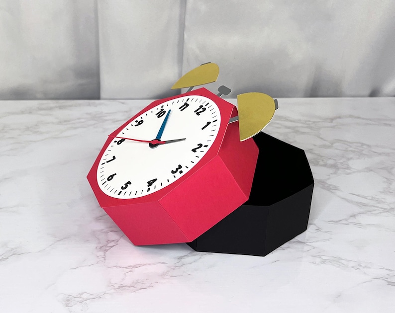 Clock Gift Box SVG, 3D Paper Clock Template, Time Learning Craft ...