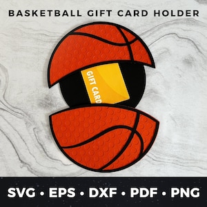 Porta carte regalo per basket in formato SVG, regalo fai da te per allenatore di basket, biglietto per tifosi di basket, regalo per amanti dello sport, file di taglio fai da te per basket, svg per basket