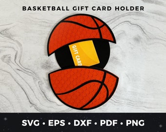 Basketball Gift Card Holder Svg, DIY Basketball Coach Gift, Basketball Fan Card, Sports Lover Gift, DIY Basketball Cut File, Basketball svg