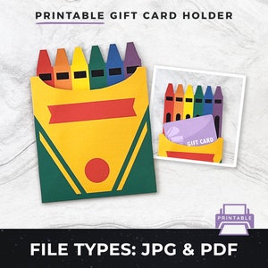 Buntstift Geschenkkartenhalter zum Ausdrucken, DIY Lehrer Wertschätzung Geschenkkarte | DIY Print at Home Geschenkkartenhalter, Druckbare Geschenkkartenhalter pdf