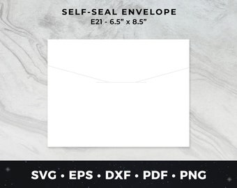 May include: A white self-seal envelope with a flap. The envelope is 6.5 inches by 8.5 inches and is labeled "E21".
