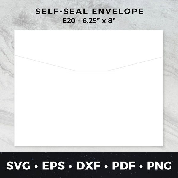 E20: 6.25" x 8" - Reusable Self Sealing Envelope svg, Envelope svg, Envelope Download, Self Seal Envelope, DIY Envelopes, Envelope vector
