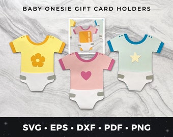Baby Shower Gift Card Holder, Baby Onesie Gift Card, Baby Gift Card Holder, DIY Baby Shower Card, Baby Onesie svg, Baby Onesie Cut File svg