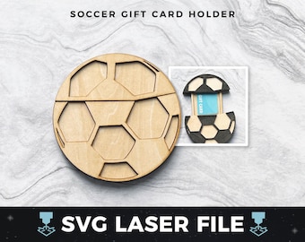 Soccer Giftcard Holder svg, Football Gift card holder, Soccer Coach Gift | Laser Wood Gift Card Holder SVG, Laser Ready Cut File svg, PDF