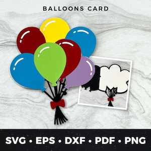 Verjaardag ballonnen kaart svg, ballonnen svg, DIY verjaardagskaart svg, leuke verjaardagskaart gesneden bestand, verjaardag ballonnen gesneden bestand, ballonnen svg, verjaardag