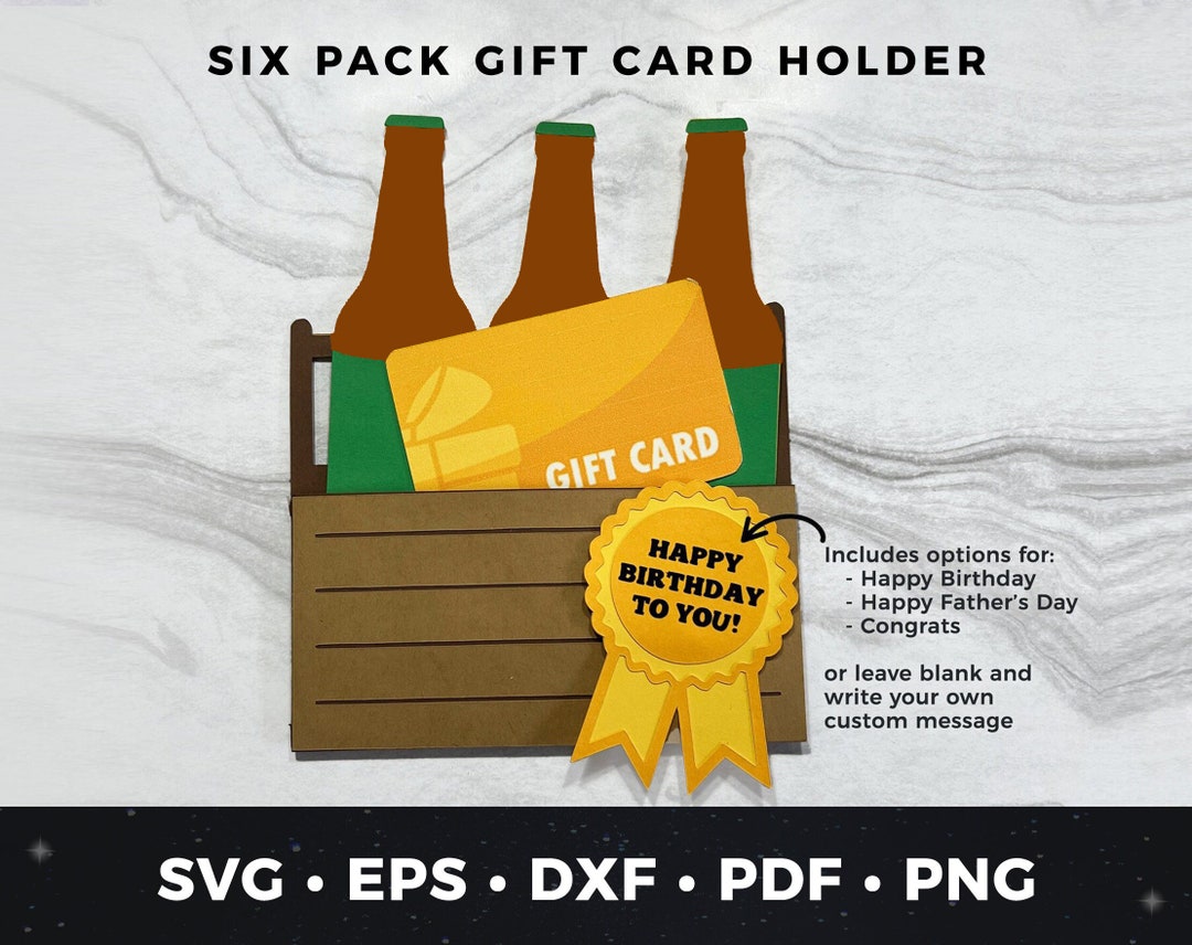 Beer Gift Card Holder Svg, Six Pack, Beer Father's Day Card Beer