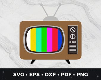 Retro TV svg png pdf dxf eps, Vintage Television Clipart, Old School Cut File, 80s 90s Graphic, Nostalgic Print, Classic TV Design