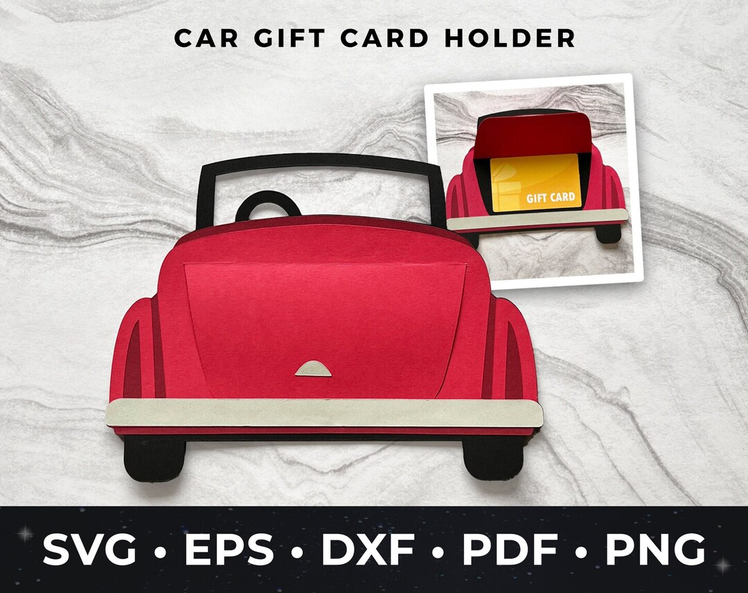 Car Gift Card Holder Svg DIY Car Card Car Cut File Car Svg Etsy