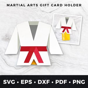 Porta-cartão-presente de artes marciais svg, Porta-cartão-presente de caratê, Taekwondo, Muay Thai, Cartão de aniversário de Kung Fu svg, Porta-dinheiro de MMA svg Arquivo de corte