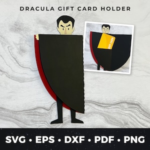 Porta-cartão-presente de Halloween svg, Porta-cartão-presente de Drácula svg, Porta-dinheiro de Halloween svg, Cartão de Drácula svg, Arquivo de corte de Drácula svg, Halloween