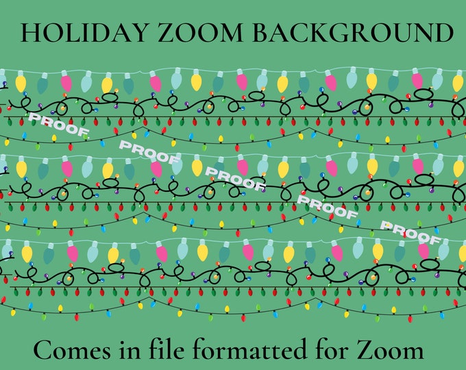 Holiday Christmas Lights Zoom Background Etsy