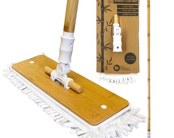 Bamboo Floor Mop Microfibre Cleaning Mop with Machine Washable Pads