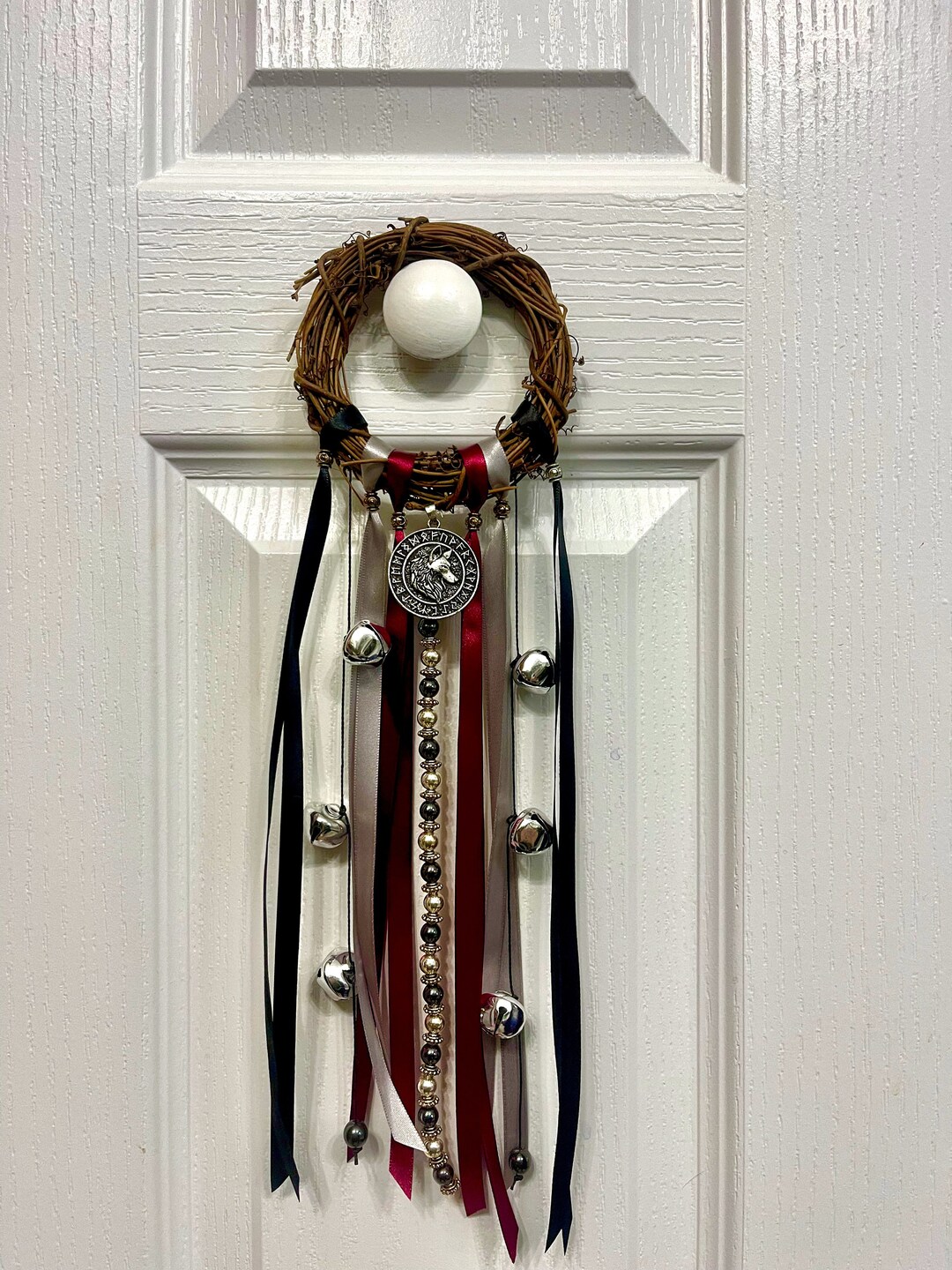 Protection Bells Skoll Norse Runes and Wolf With Hematite - Etsy