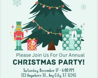 Invito dettaglio albero festa di Natale