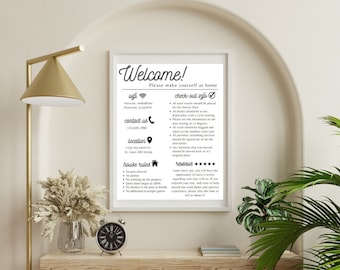 AirBnB - Noleggio a breve termine - Cartello di benvenuto - Download digitale