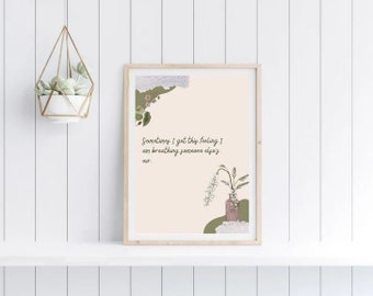 Poster lirico di Noah Kahan "Respirare l'aria di qualcun altro" - Noah Kahan Wall Art - Download digitale Wall Art
