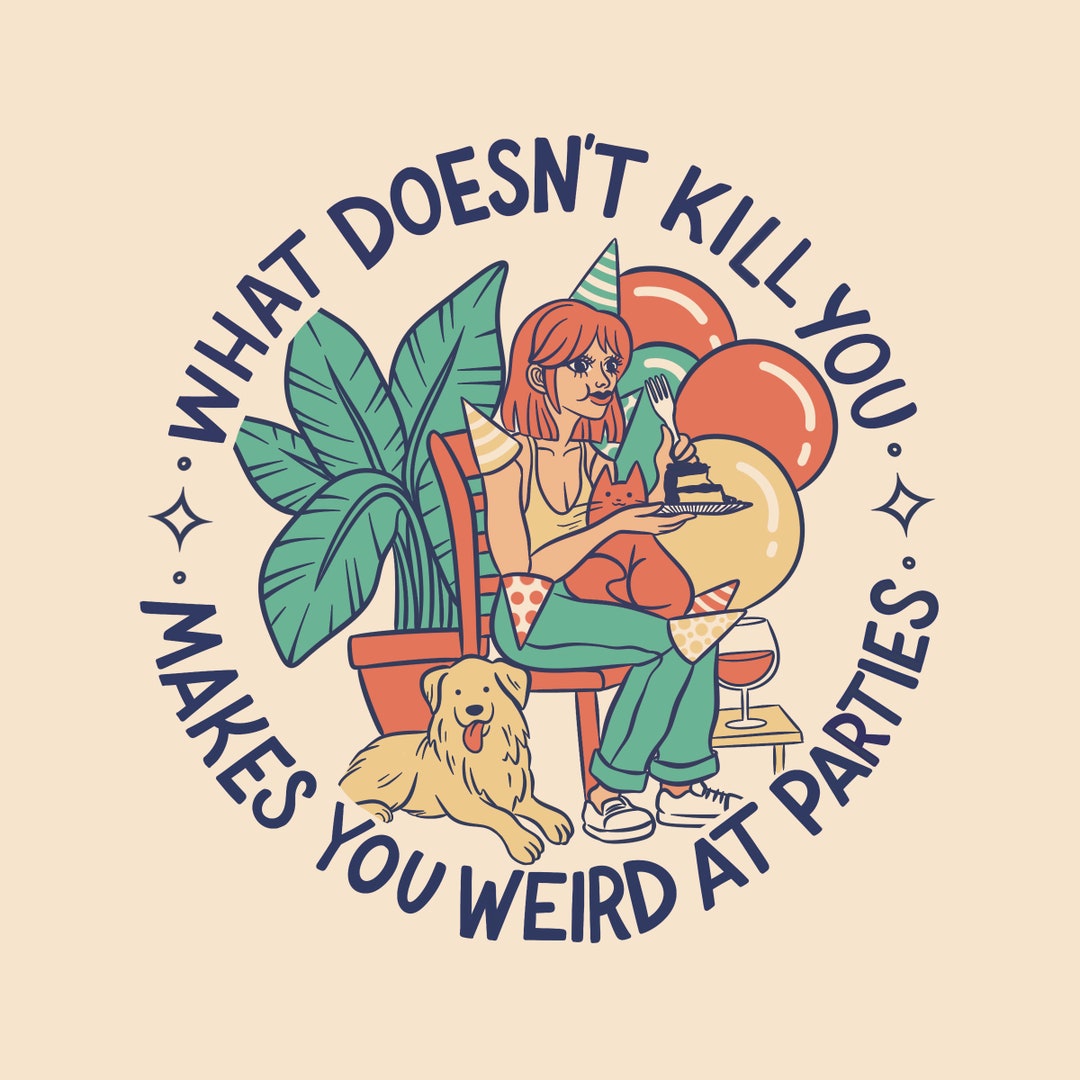 Parties Printable Artwork Quirky Girl Wall Art Dorm Wall Decor Digital