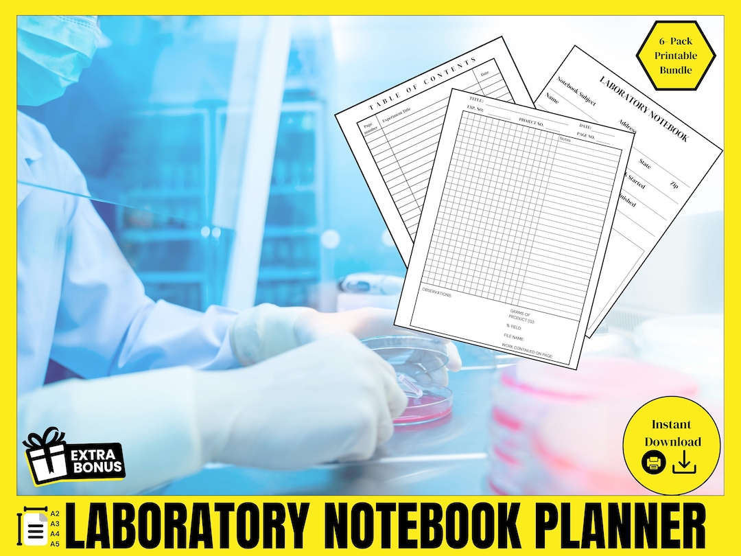 Laboratory Notebook Pages Digital Goodnote Science Gift Lab - Etsy