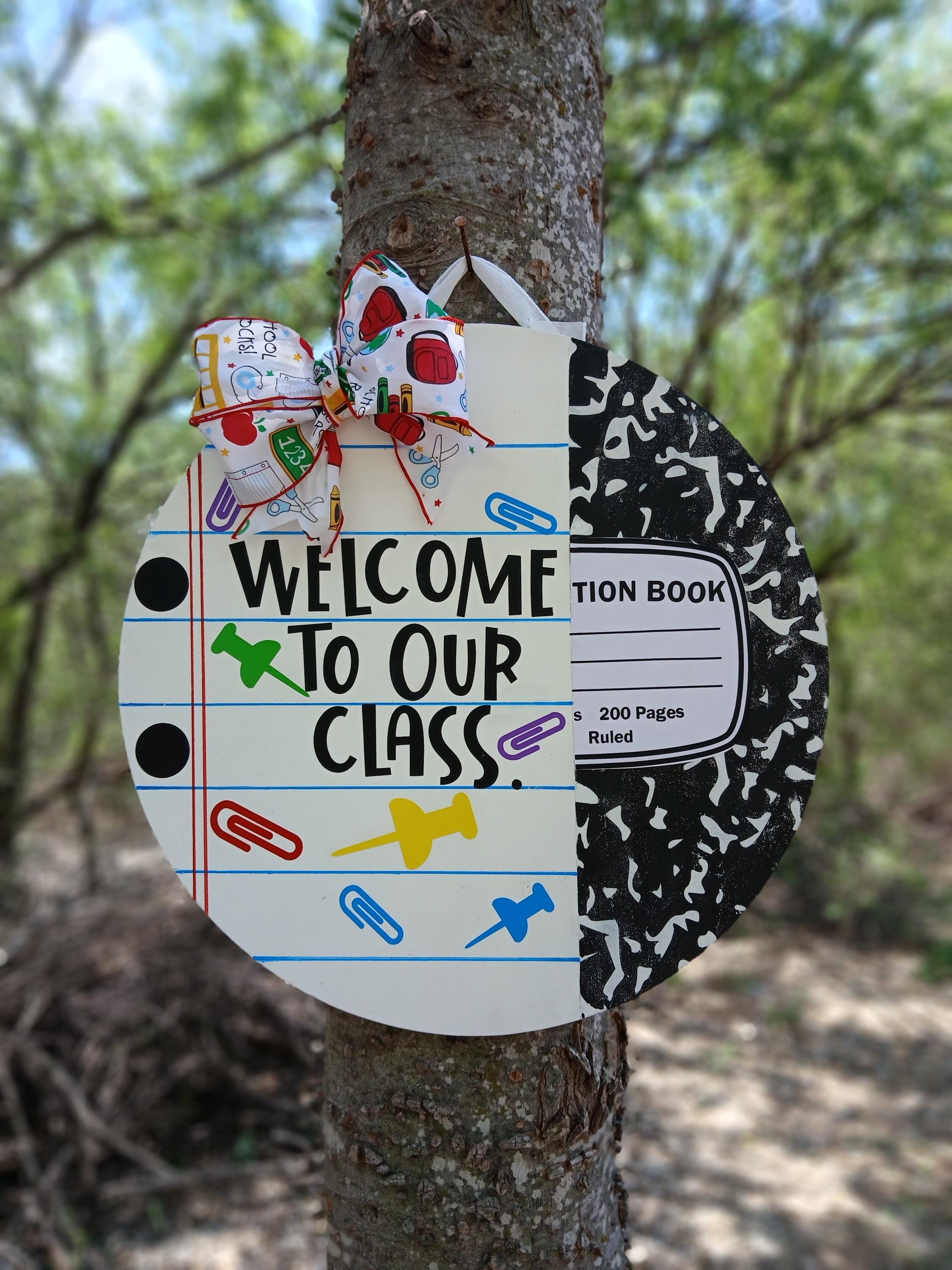 Teacher Composition Book Door Sign | Personalized Welcome Sign for ...
