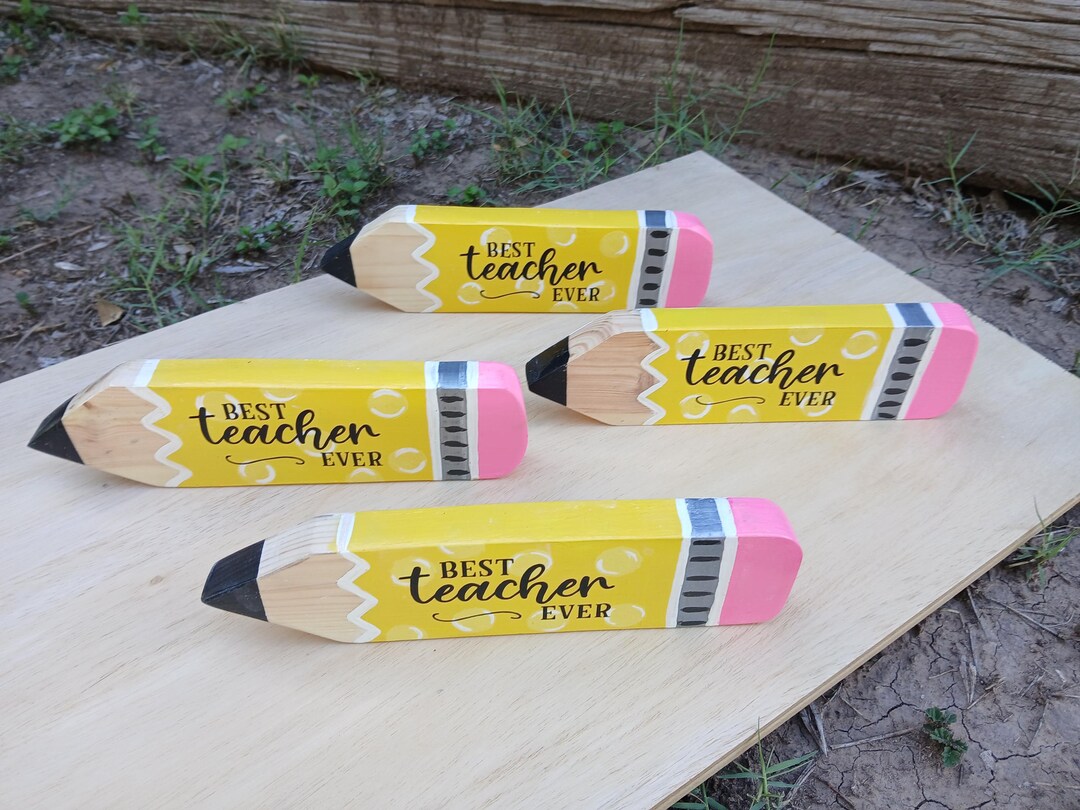 Personalized Wooden Pencil Decor: Teacher Appreciation Gift - Etsy
