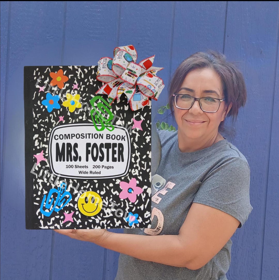 Teacher Composition Book Door Sign | Personalized Welcome Design for ...