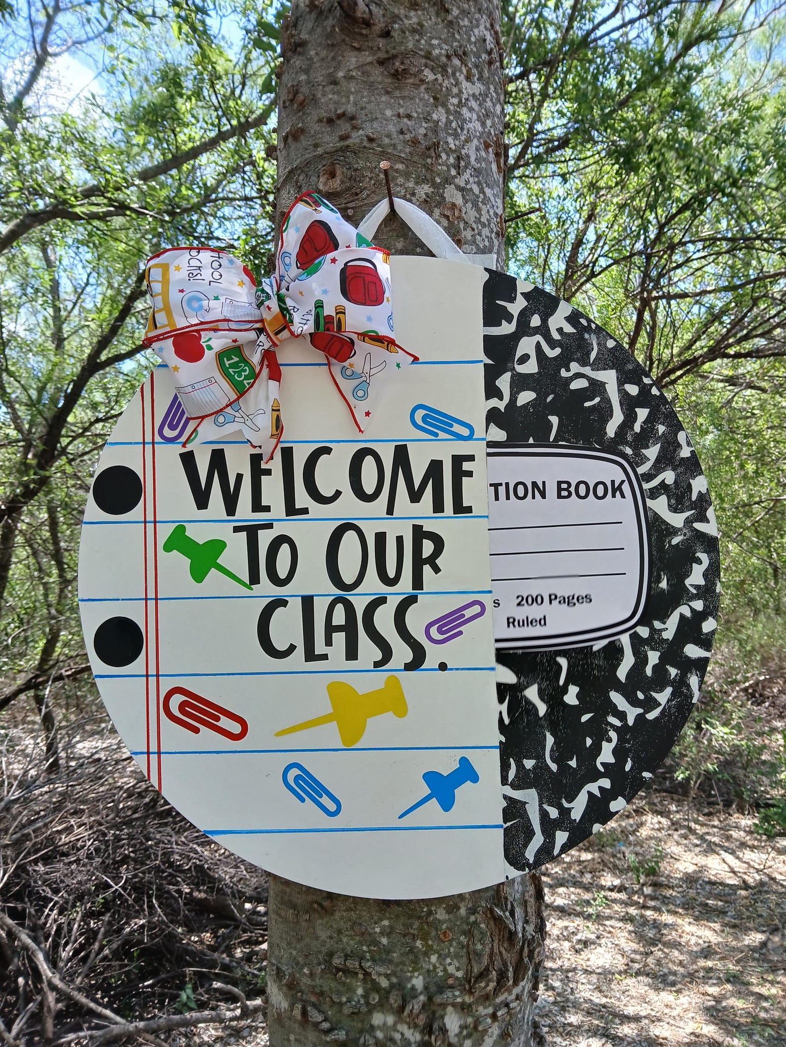 Teacher Composition Book Door Sign | Personalized Welcome Sign for ...
