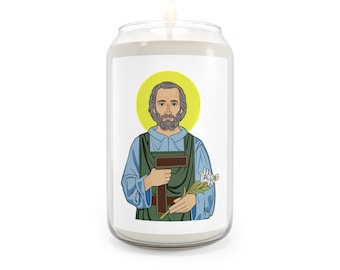 St. Joseph soy candle; St. Joseph pray for us; St. Joseph the Worker
