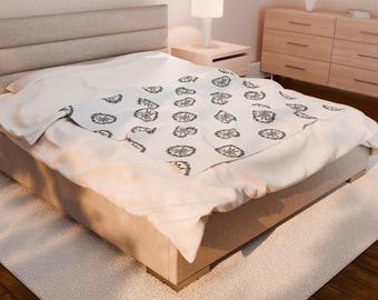 Catholic Velveteen Plush Blanket, Ave Maria, Auspice, Soft Blanket, Religious Gift Ideas, Cozy Throw