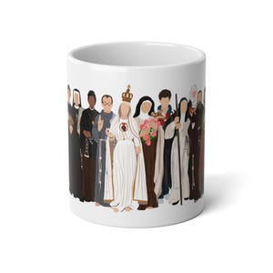 Saints Jumbo Mug, Religious Catholic Gift, Christian Coffee Cup, 20oz Ceramic Tea Mug, Blessed Saints, Patron Saints Cup, Catholic Saints