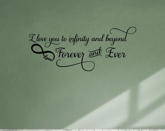 FoDuoDuo Cartello con cornice in legno con scritta I Love You to Infinity And Beyond, 17,8 x 17,8 cm