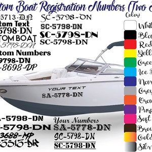 Custom Made Boot Registrierungsnummern - Personalisiertes Design Ihren eigenen Namen - Benutzerdefinierte Boots Registrierungsnummern (zwei Sets) - Marine Vinyl Aufkleber