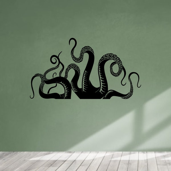 Octopus Tentacles Wall Decal Sea Monster Kraken Squid Bathroom Doorway Shower Bathtub Bathroom Wall Sticker Decal Vinyl Art Decor