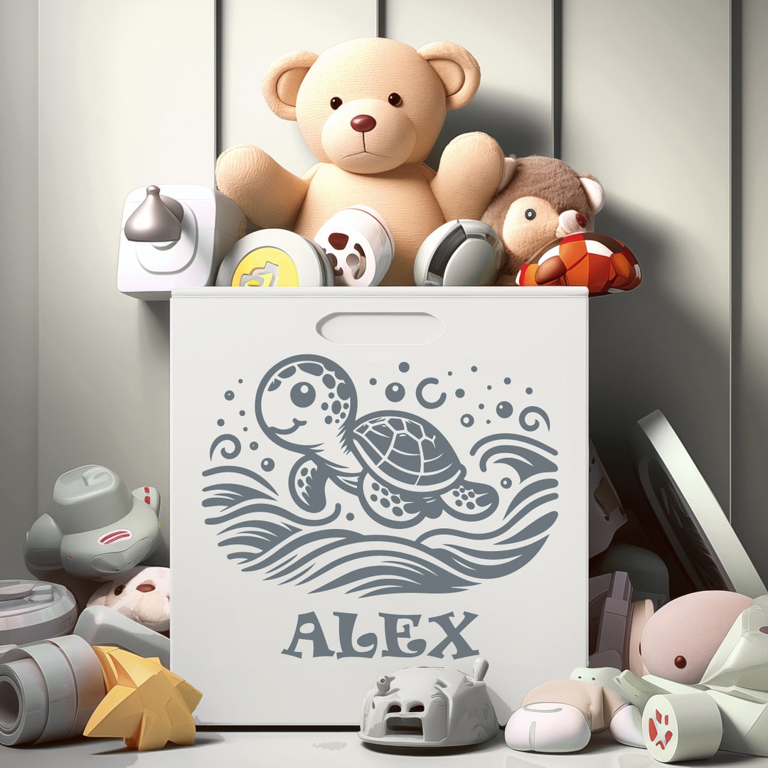 sea-turtle-toy-boxes-stickers-custom-name-toy-boxes-decal-sea-turtle
