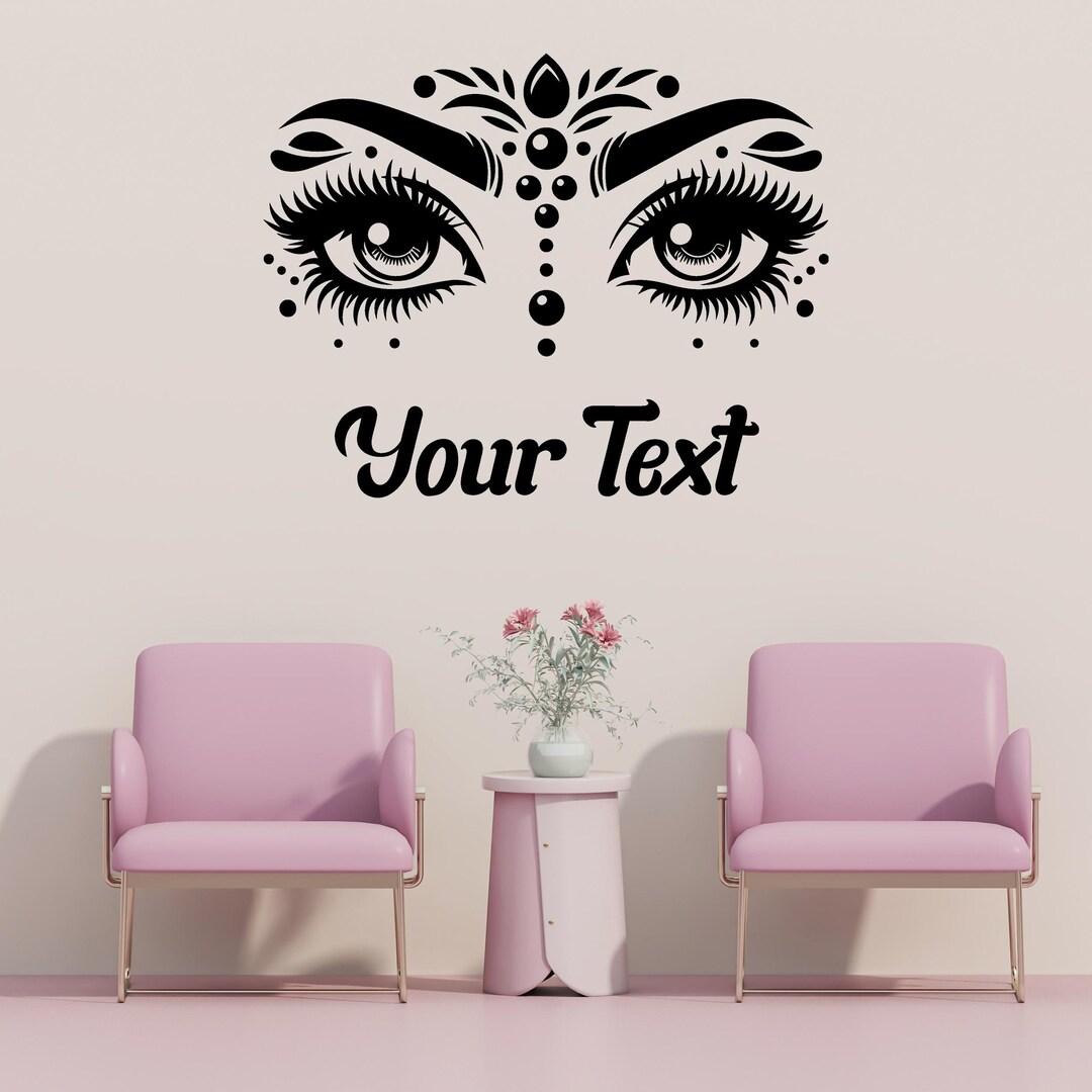 Eyelash Decal Wall - Eye Wall Sticker - Bedroom Wall Quotes Decals ...