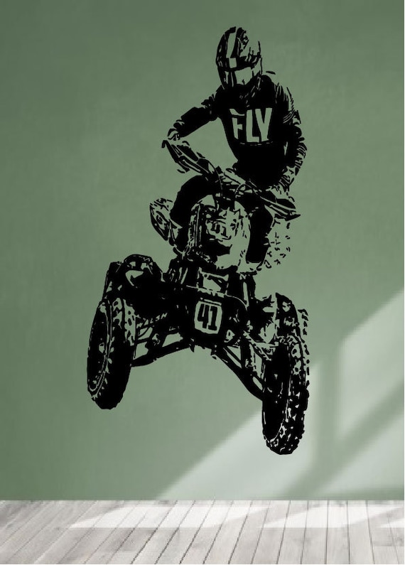ATV Quad Bike Wall Decal 4 Wheeler Sticker Wall Decor off Road Etsy
