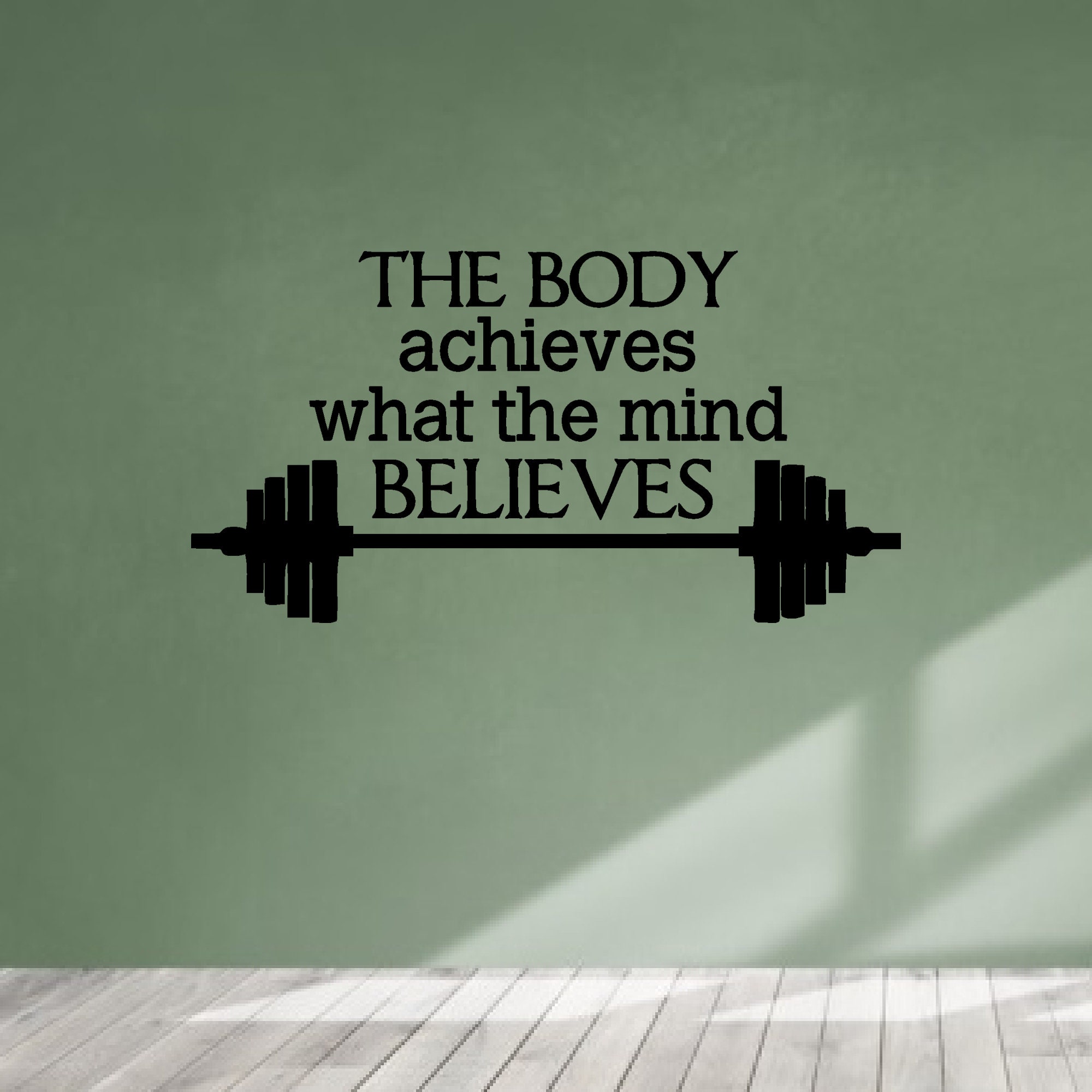 The Body Achieves What the Mind Believes. Poster Quotes. Stock Illustration - Il