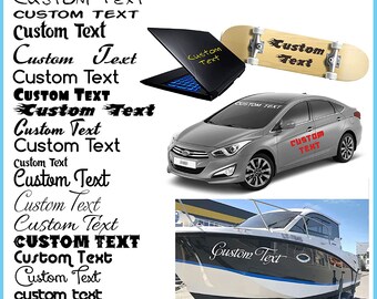 Custom Text Car Sticker – Personalised Vinyl Decal For Windscreen Or Body Panel – 1 Meter Length (Croft Decals)