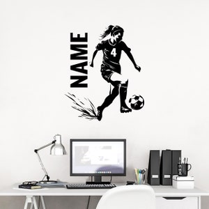 サッカー選手の壁用デカール - サッカー選手の壁用デカール - 壁用サッカーデカール - カスタマイズされたサッカーの壁用デカール - ビニール製サッカー選手の壁用デカール
