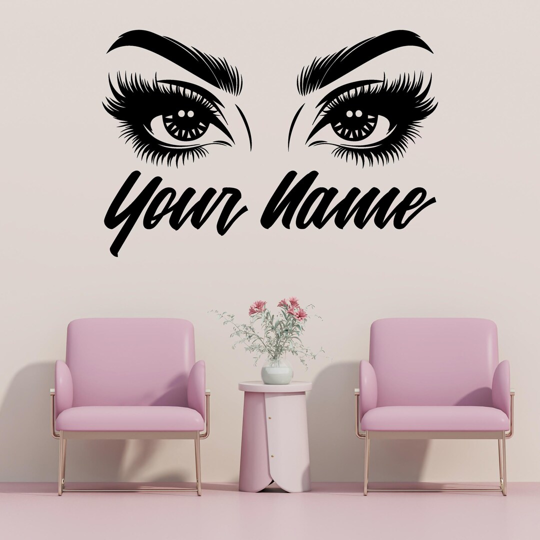 Eyelash Window Decal - Wall Decals for Salon - Bedroom Wall Decal ...
