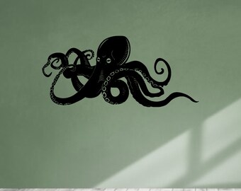 Naklejka ścienna Octopus Vinyl Tentacle Kraken Naklejka winylowa Naklejka Sea Monster Najlepsze dekoracje wodne do domu, pokoju, łazienki