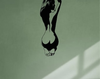 Sexy Naked Woman Vinyl Wall Decal Back Girl Hot Stickers Large Decor Home Living room Badroom Wall Art Decor