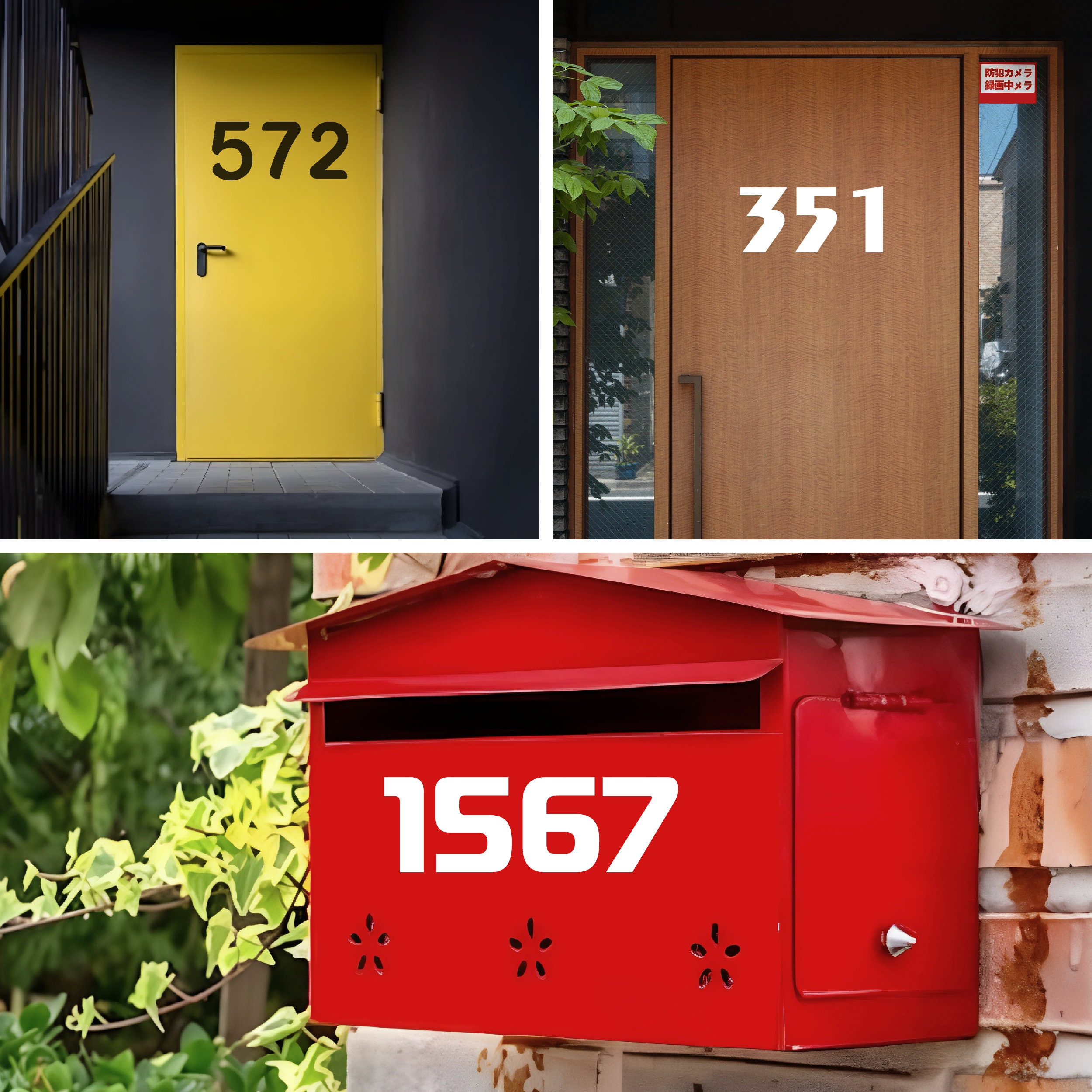 Personalized Address Numbers Sticker - Vinyl Number Stickers Set - 0-9 ...