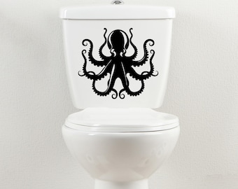 Octopus Toilet Decal - Giant Wall Decal Octopus - Vinyl Octopus Sticker - Vinyl Octopus Decal - Kraken Vinyl Wall Decal - Kraken Wall Decal