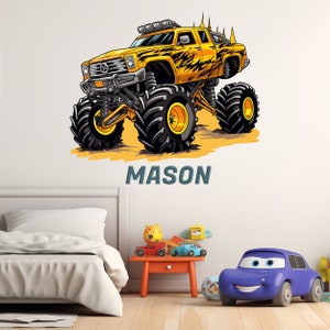 Monster Truck Decals for Wall Monster Truck Vinyl Decal Colorfull Monster Truck Wall Decal Large Monster Truck Wall Stickers