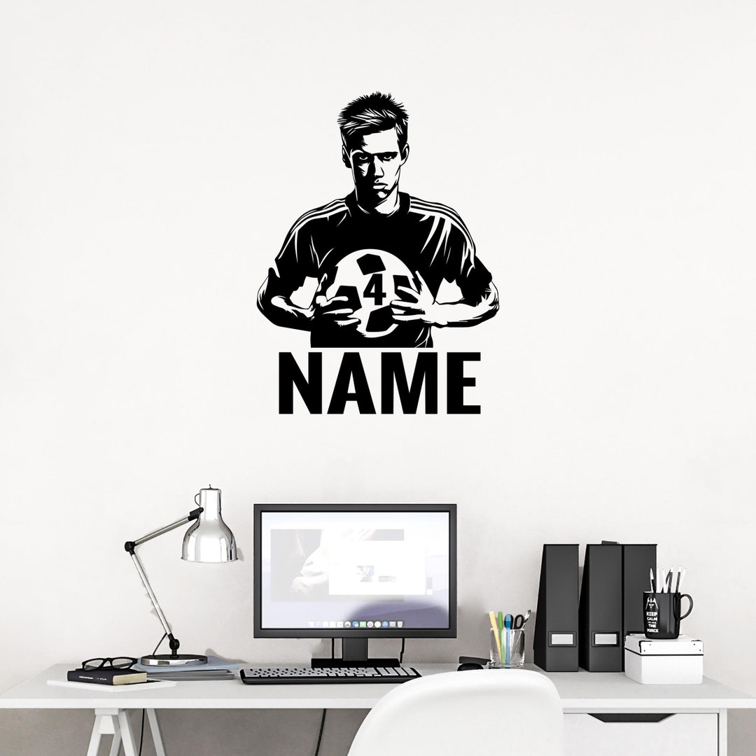 Wall Soccer Decal - Personalized Custom Soccer Player Wall Decal ...